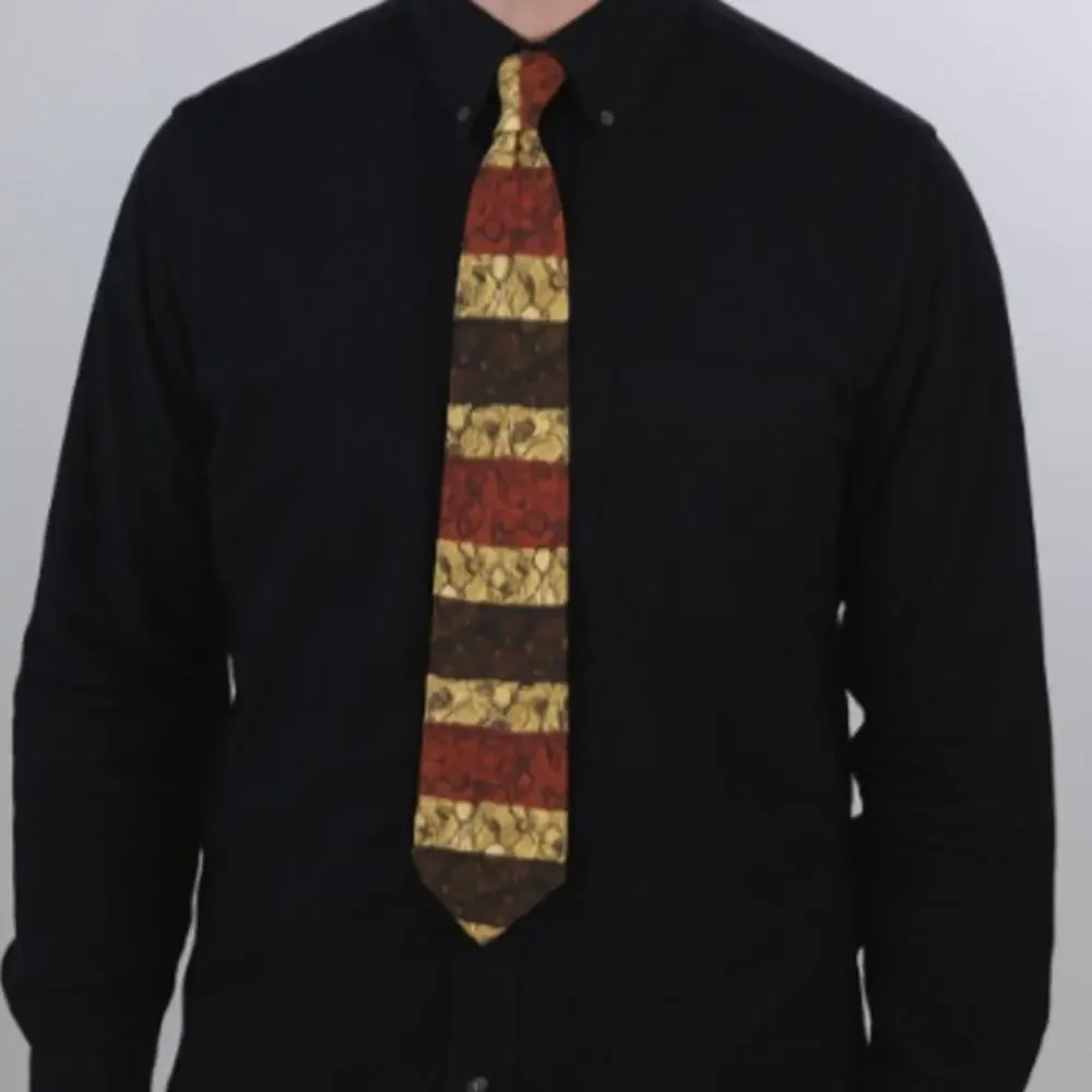 Ermenegildo Zegna Italy 100% Silk Tie Rust Brown Black Beige Necktie